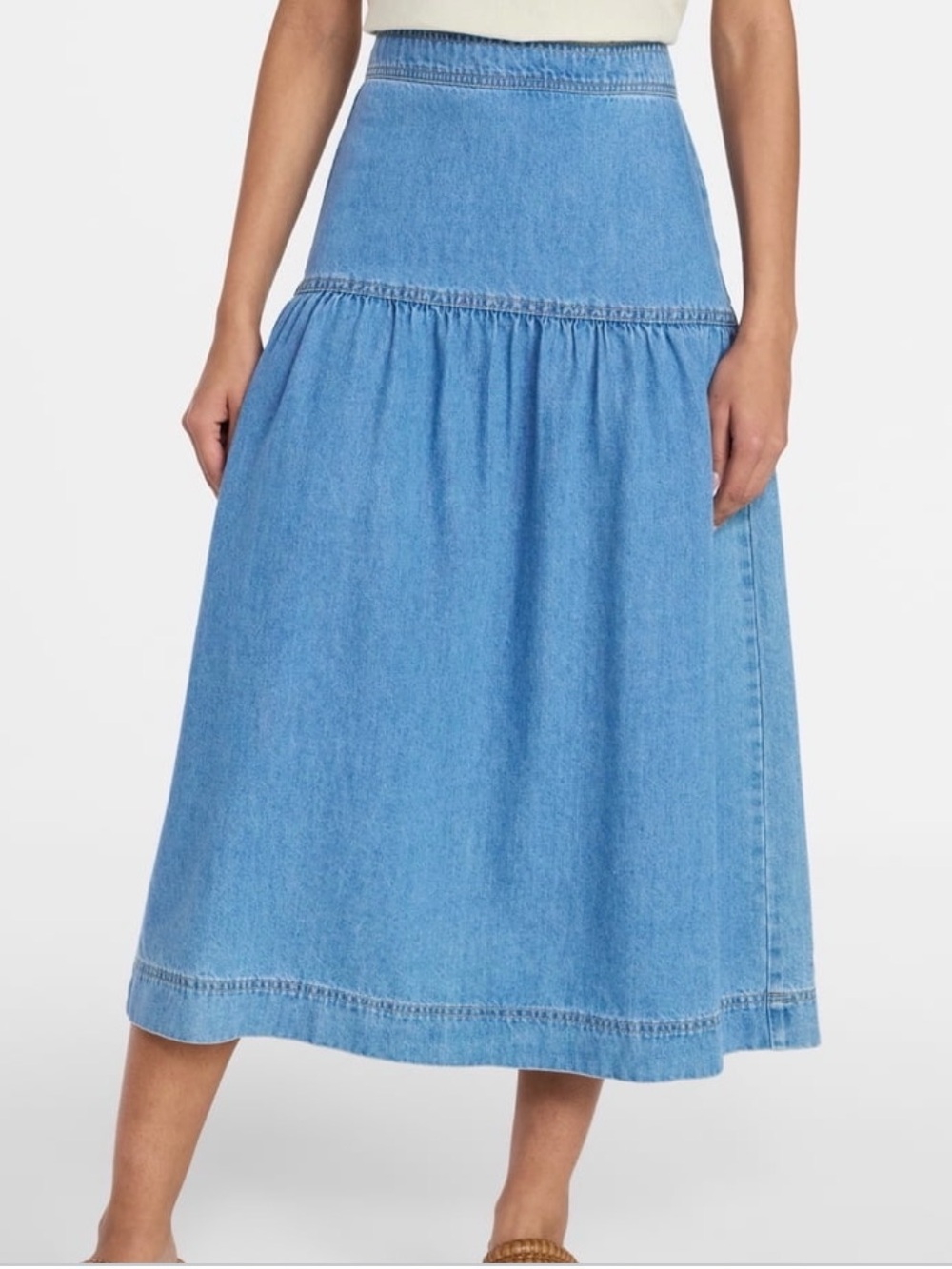 Tiered Denim Skirt